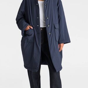 KBB by Kahlana Barfield Brown Duvet Puffer Coat Size L.  Navy